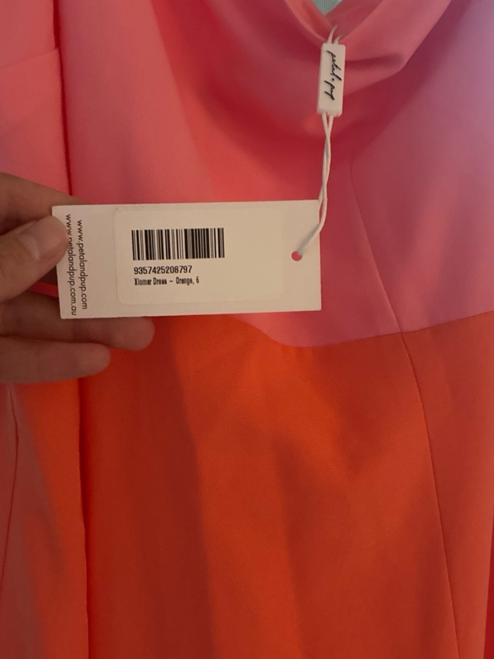 Petal & Pup Pink and Orange Asymmetrical Colorblock Dress